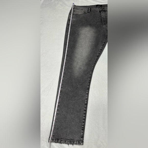 Ed Hardy Tiger Men's Jeans Slim Taper 39 x 31 Black/Grey Zipper-fly NWOT - Picture 14 of 15